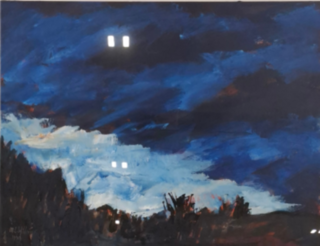 Acryl op doek, Maya Wildevuur, Gletcher, 1993